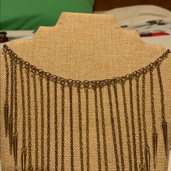 Gold Waterfall kingdom warrior trendy necklace NWT - Picture 6 of 9